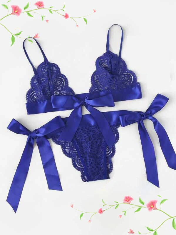 Ribbon Romance Wireless Tie-Side Lingerie Set
