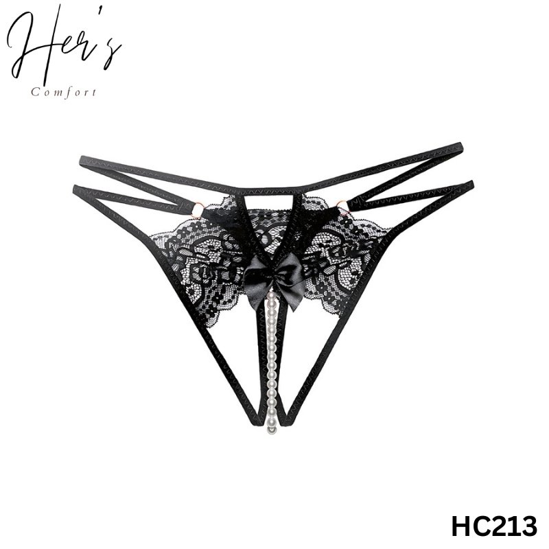 Elegant Pearl Accent G-String Panty