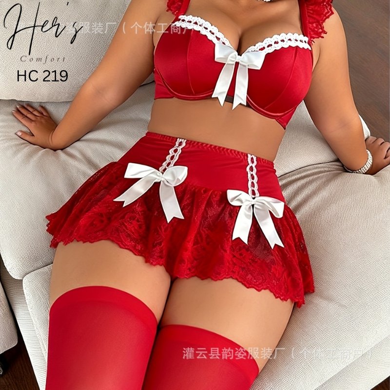 Romance Ruffle Bra & Lace Skirt Lingerie Set