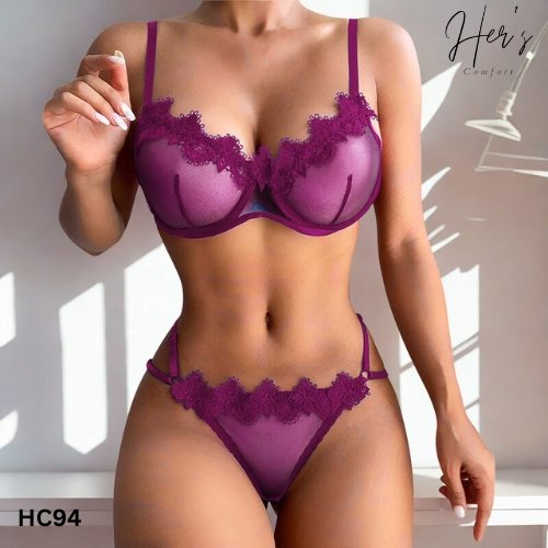 Romantic Wireless Lace Corset Top & Brief Set